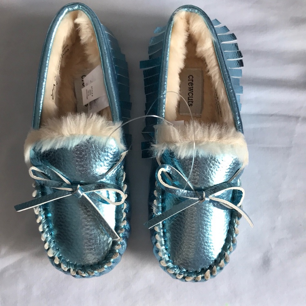 New Crewcuts Metallic Moccasins